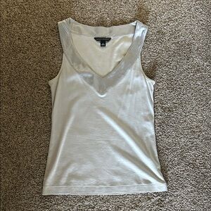 Banana Republic Light Silver V-Neck Sleeveless Tank